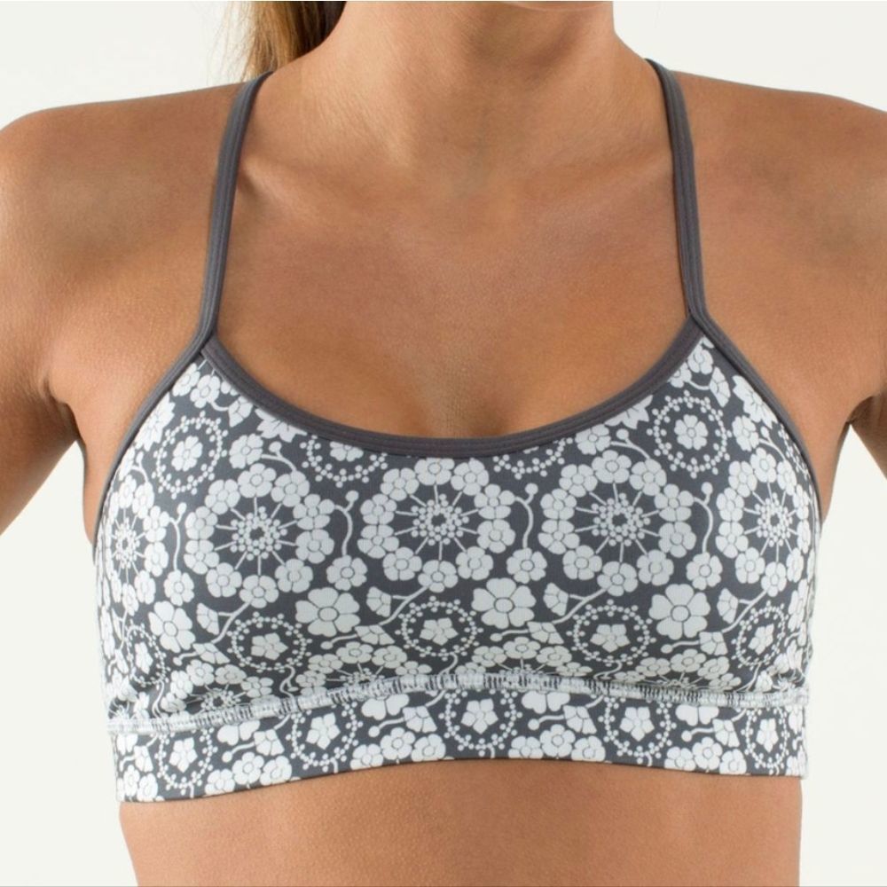 Lululemon Flow Y Bra IVTwiggy Printed Nimbus / Soot Light - Picture 1 of 5